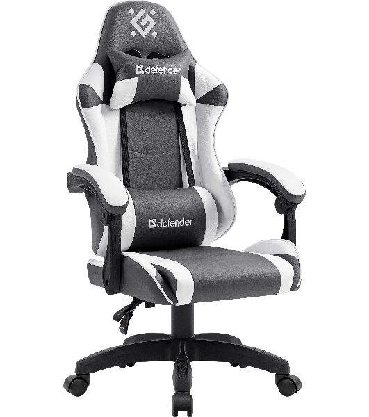 Кресло Defender Fortune серый, экокожа, 120 кг
