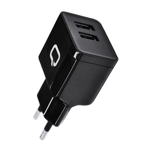 Сетевое зарядное устройство Qumo Energy (Charger 0061), 2 USB, 3.1A, черный