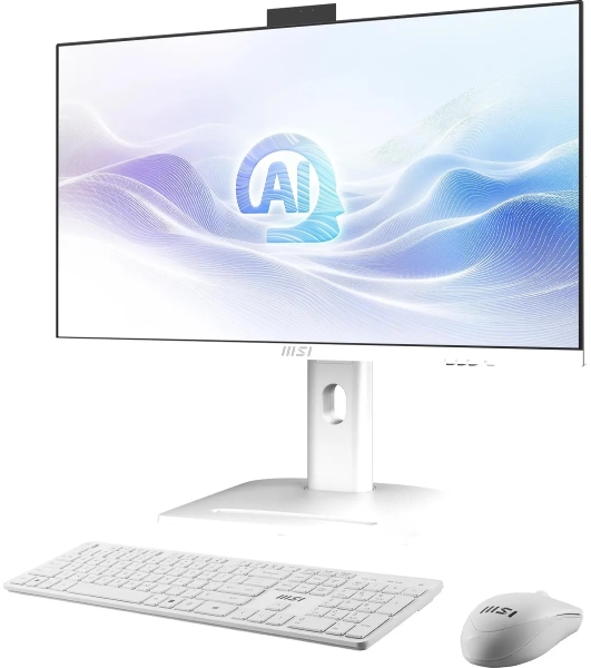 Моноблок MSI Modern AM273QP AI 1UM-095XRU 27' WQHD Core Ultra 7 155H (1.4) 16Gb SSD1Tb Graphics CR без ОС 2.5xGbitEth WiFi BT 120W клавиатура мышь Cam белый 2560x1440