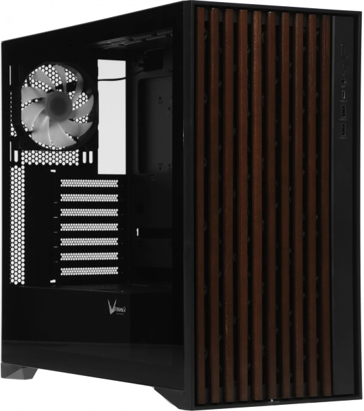 Корпус Formula V Line TimberLine T0 Black, ATX, wood+plastic front, TYPE-C*1, USB3.0*2, FRONT 3x120мм FRGB, REAR 1x120мм FRGB