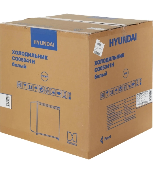 Холодильник Hyundai CO05041H белый однокамерный 46 л морозилка отсутствует, ручное размораживание