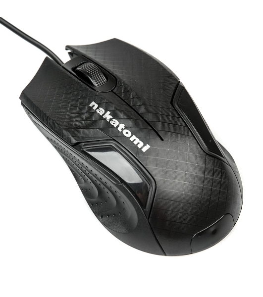 Мышь проводная Nakatomi MON-06U черный, 800 dpi, USB, кнопки - 3