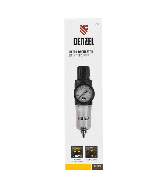 Фильтр-регулятор Denzel FR1500, 10 бар, 1500 л/мин, 1/4'