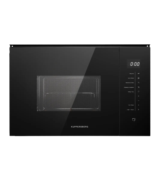 Встраиваемая микроволновая печь Kuppersberg HMW 651 B, High-Tech, 25 л, мощность 900 Вт, кварцевый гриль, поворотный стол, 5 уровней мощности, 8 автоматических программ, размораживание, сенсорное управление, дисплей, черный