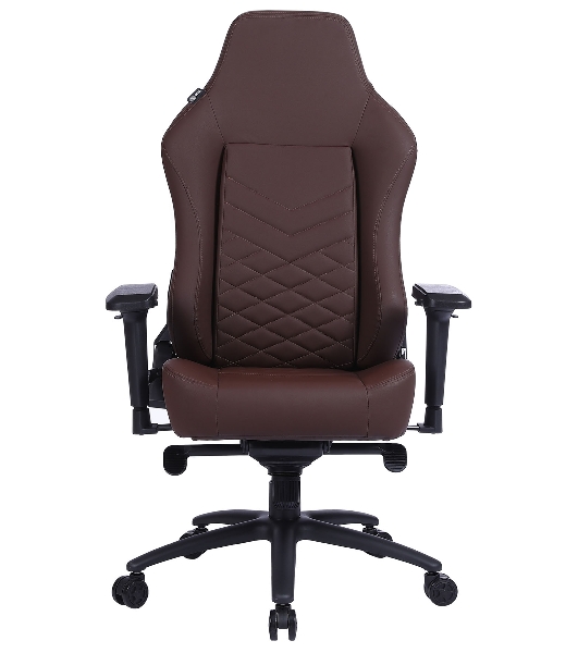 Кресло игровое Cactus CS-CHR-0112BR коричневый, сиденье коричневый, эко.кожа, с подголов. крестовина металл, пластик черный