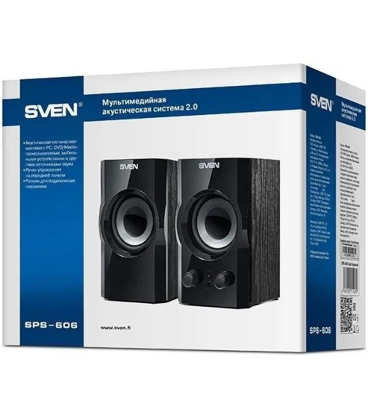 Акустическая система SVEN SPS-606, черный, акустическая система 2.0 (мощность 2x3 Вт(RMS))