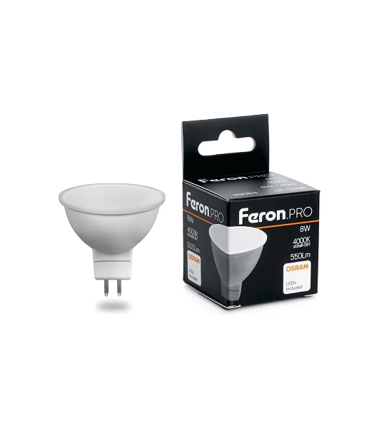 Лампа светодиодная Feron PRO LB-1608 MR16 G5.3 8W 4000K
