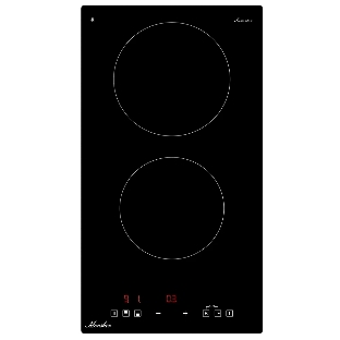 Индукционная варочная панель Monsher MHI 3003, High-Tech, индукция, 30 см, 2 зоны нагрева, inverter, сенсорное управление, 9 уровней мощности, автоматическое отключение, пауза, Booster, таймер, черный