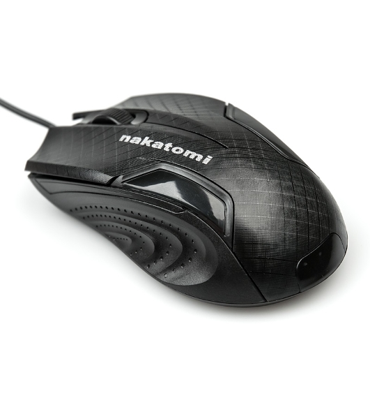 Мышь проводная Nakatomi MON-06U черный, 800 dpi, USB, кнопки - 3