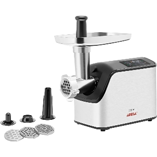Мясорубка электрическая ARESA AR-2107 серебристый, 2500 Вт, 2.8 кг/мин, реверс, защита от перегрузки, насадки - 5