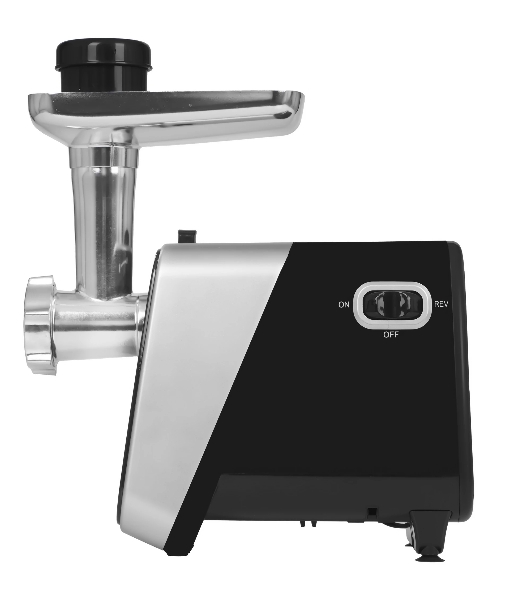 Мясорубка электрическая Renova MG260-R1BP черный, 2600 Вт, 2.5 кг/мин, реверс, защита от перегрузки, металлический лоток, насадки - 7