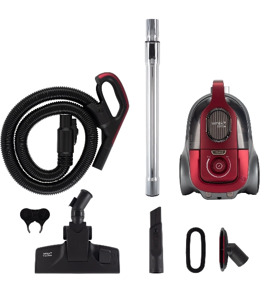 Пылесос Vitek VT-CV3113 красный/серый, 450/2200 Вт, уборка сухая, пылесборник контейнер 2 л