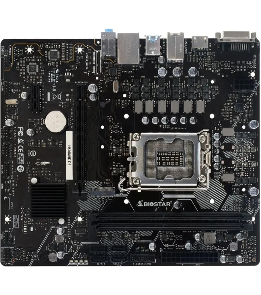 Материнская плата Biostar H610MHD D5, LGA1700, Intel H610, 2xDDR5, 4xSATA, 1xM.2, 1xPCIe 4.0 x16, 1xPCIe 3.0 x1, 1xDP, 1xHDMI, 1x1Gb LAN, 2xUSB-A 5Gbps, 4xUSB-A 2.0, 2x3.5 мм, 7.1, mATX