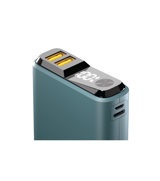 Портативный аккумулятор OLMIO QS-10, 10000mAh, 22.5W QuickCharge3.0/PowerDelivery, LCD, темно-зеленый