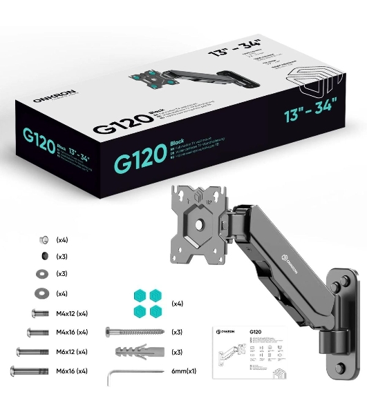 Кронштейн (держатель) ONKRON G120 для телевизора 13'-34' дюймов настенный, черный