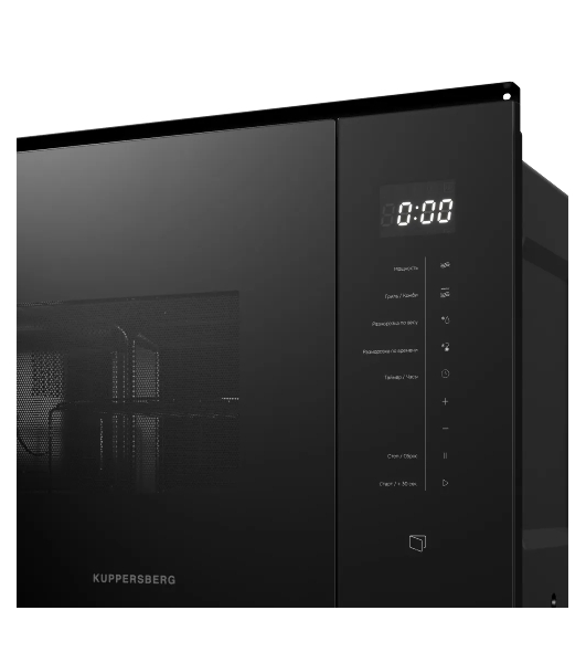 Встраиваемая микроволновая печь Kuppersberg HMW 651 B, High-Tech, 25 л, мощность 900 Вт, кварцевый гриль, поворотный стол, 5 уровней мощности, 8 автоматических программ, размораживание, сенсорное управление, дисплей, черный