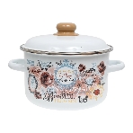 Кастрюля Appetite 1RD201М Roses с крышкой, эмалированная сталь, цилиндрическая 4 л, фото 1
