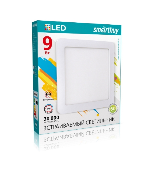 Встраиваемый светильник Smartbuy (SBL-DLSq-9-65K) 9w/6500K