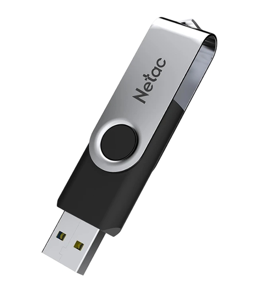 Флешка USB Netac U505 (NT03U505N-064G-32BK), 64Gb, USB 3.0, R/W 110/45, черный/серебристый