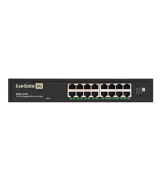 Коммутатор ExeGate EDGS-1016D, 16×1 Гбит/с, неуправляемый