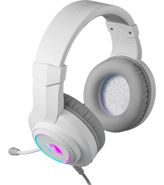 Гарнитура Redragon Hylas белая, проводная, USB / 2 x mini jack 3.5 мм, подсветка
