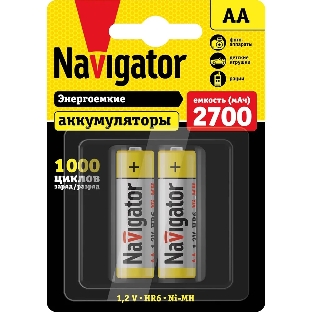 Аккумулятор Navigator NHR-2700-HR6-BP2, 1.2 В