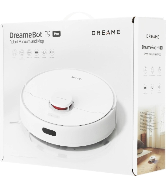 Робот-пылесос Dreame F9 Pro белый, 3200 мАч Li-Ion, уборка влажная/сухая, пылесборник контейнер 0.57 л