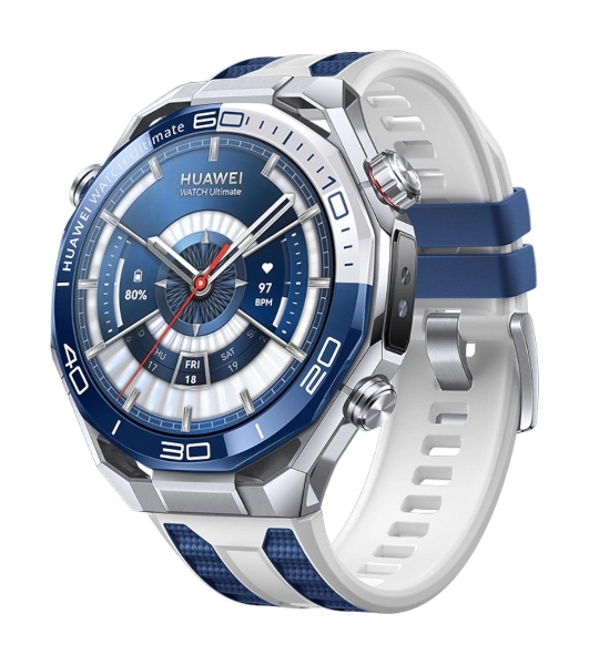 Умные часы Huawei Watch Ultimate 2 MCH-AL00, 1.5' AMOLED, Wi-Fi, Bluetooth, NFC, 20 ATM, титан / синий / белый