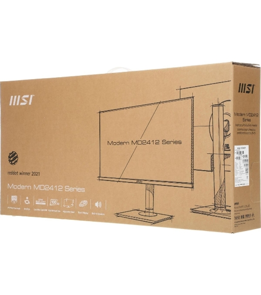 Монитор 23.8' MSI Modern MD2412P IPS 1920x1080, 100 Гц, 4 мс, 16:9, 300 кд/м2, 1xHDMI, 1xUSB-C, 1x3.5 мм, черный