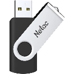 Флешка USB Netac U505 (NT03U505N-064G-32BK), 64Gb, USB 3.0, R/W 110/45, черный/серебристый, фото 1