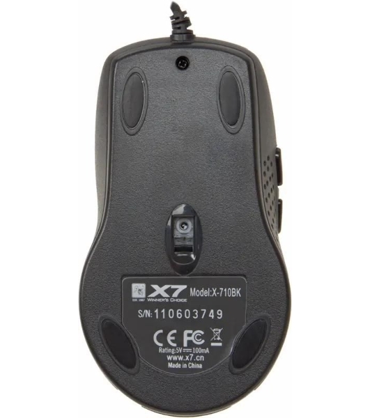 Мышь проводная A4Tech X-710BK черный, 2000 dpi, USB, кнопки - 7
