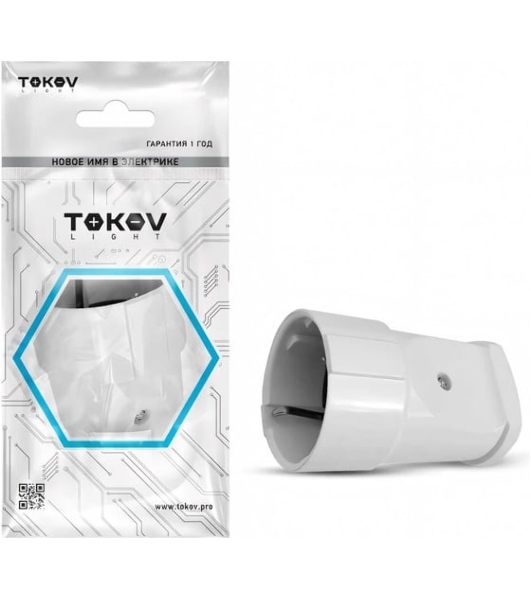 Розетка переносная TOKOV ELECTRIC 10А 250В с заземл. белый
