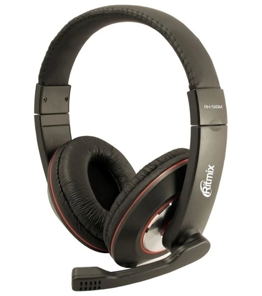 Гарнитура Ritmix RH-516M чёрный, проводная, 3.5 мм