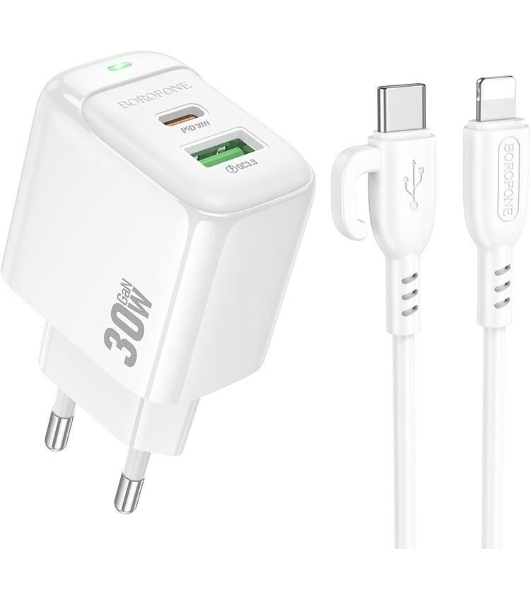 Сетевое зарядное устройство BOROFONE (6941991113888) BAS45Aai 2USB 3.0A PD 30W QC3.0