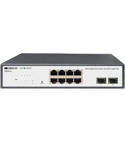 Коммутатор настраиваемый L2 8x1000Base-T, 2x1000Base-X SFP, комплект для установки в 19' стойку ORIGO OS2410/A1A