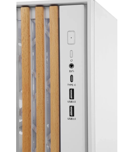 Корпус Formula V Line TimberLine T0 White, ATX, wood+plastic front, TYPE-C*1, USB3.0*2, FRONT 3x120мм FRGB, REAR 1x120мм FRGB
