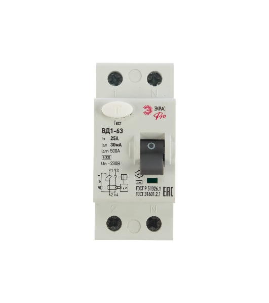 УЗО ЭРА Pro NO-902-24 вд1-63 1p+n 25а 30ма (90/1620)