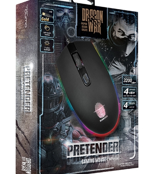 Мышь проводная Qumo Pretender M53 черный, 3200 dpi, USB, кнопки - 4