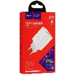 Блок питания (сетевой адаптер) HOCO C80A Rapido PD+QC3.0, 20W два порта (1хUSB-A, 1хType-C), белый, фото2