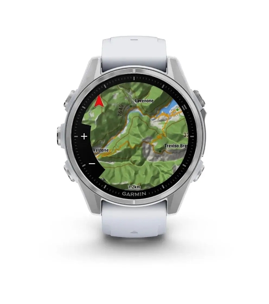 Умные часы Garmin Fenix 8, 1.3' AMOLED, 4G, Wi-Fi, Bluetooth, NFC, WR100, серебристый / белый