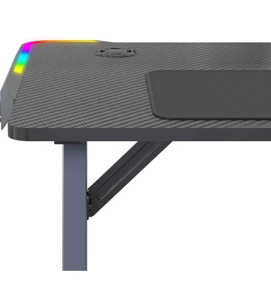 Стол игровой Cactus CS-GTZ-BK-RGb столешница ДСП, черный каркас черный