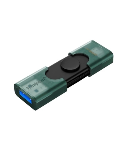 Флешка USB Kingston DataTraveler Duo (DTDEG2/256Gb), 256Gb, USB3.2/Type-C, R/W 150/60, зеленая
