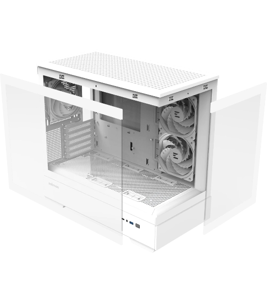 Компьютерный корпус ZALMAN P30 V2, MATX, белый, WINDOW, 2x3.5', 3x2.5', 1xUSB TYPE-C, 1xUSB 3.0, SIDE 2x120мм ARGb, REAR 1x120мм ARGb, VGA support