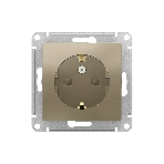 Механизм розетки 1-м СП AtlasDesign с заземл. защ. шторки 16А шампань SchE ATN000545, фото2