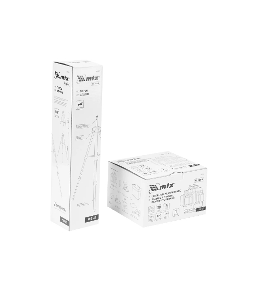 Лазерный уровень м-призм. MTX ML 360-4 Pro SET, 30 м, акк. Li 3000 мА·ч, состоит из 2 частей