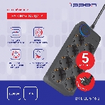 Сетевой фильтр Ippon BK-8-EU-5-16-B 5м (8 розеток) черный (коробка), фото8
