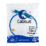 Шнур комм. Cabeus, кат. 5е, неэкр., U/UTP, RJ45/RJ45, LSZH, AWG24, 0.5м, синий, фото2