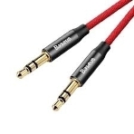 Кабель Baseus CAM30-C91 Yiven Audio Cable M30 AUX 3.5мм (M) to AUX 3.5мм (M) 1.5m Red+Black, фото 1