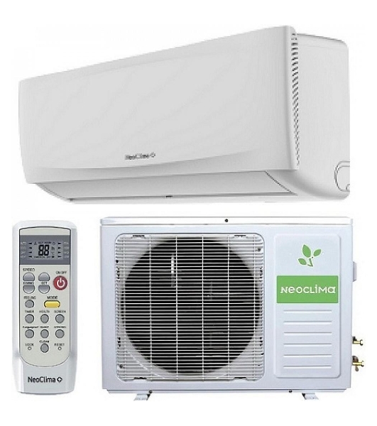 Кондиционер сплит-система Neoclima NS/NU-HAX28R 28000 BTU, 80 м², 37/48 дБ, охлаждение, обогрев, осушение, белый