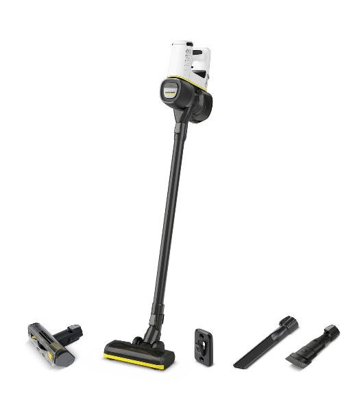 Пылесос вертикальный Karcher VC 4 Cordless myHome Pet черный/белый, питание от аккумулятора, 140 Вт, уборка сухая, пылесборник 0.65 л